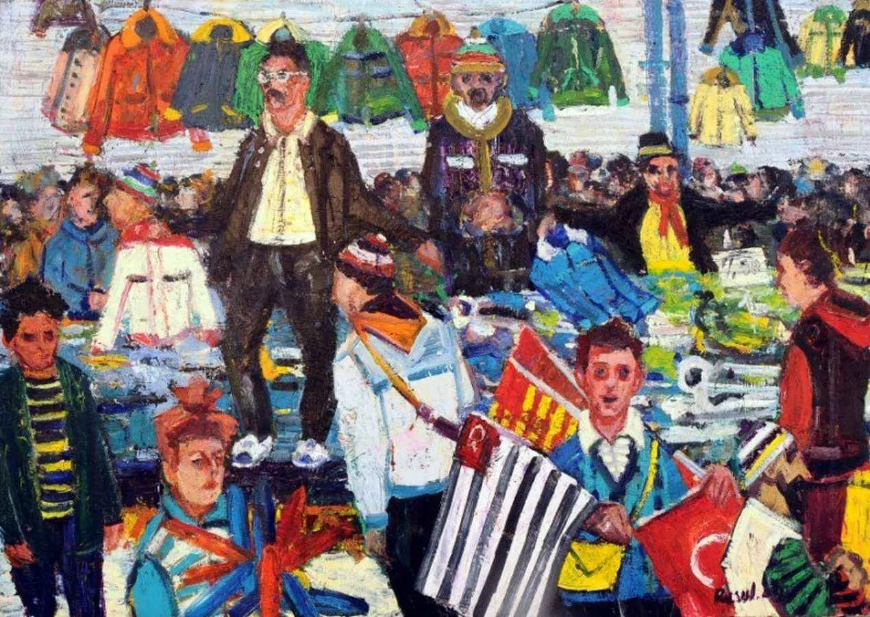 "isimsiz" eseri RESUL AYTEMÜR tarafından 2008 yılında 84x119 cm ölçülerinde Tuval üzeri yağlı boya tekniği ile yapılmıştır.
