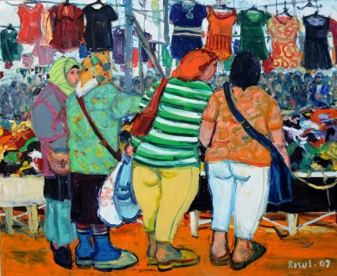 "isimsiz" eseri RESUL AYTEMÜR tarafından 2009 yılında 116x140 cm ölçülerinde Tuval üzeri yağlı boya tekniği ile yapılmıştır.