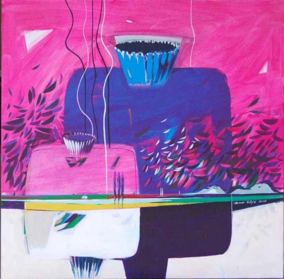 "isimsiz" eseri TAMER BİLGİÇ tarafından 2010 yılında 70x70 cm ölçülerinde Tuval üzeri akrilik boya tekniği ile yapılmıştır.