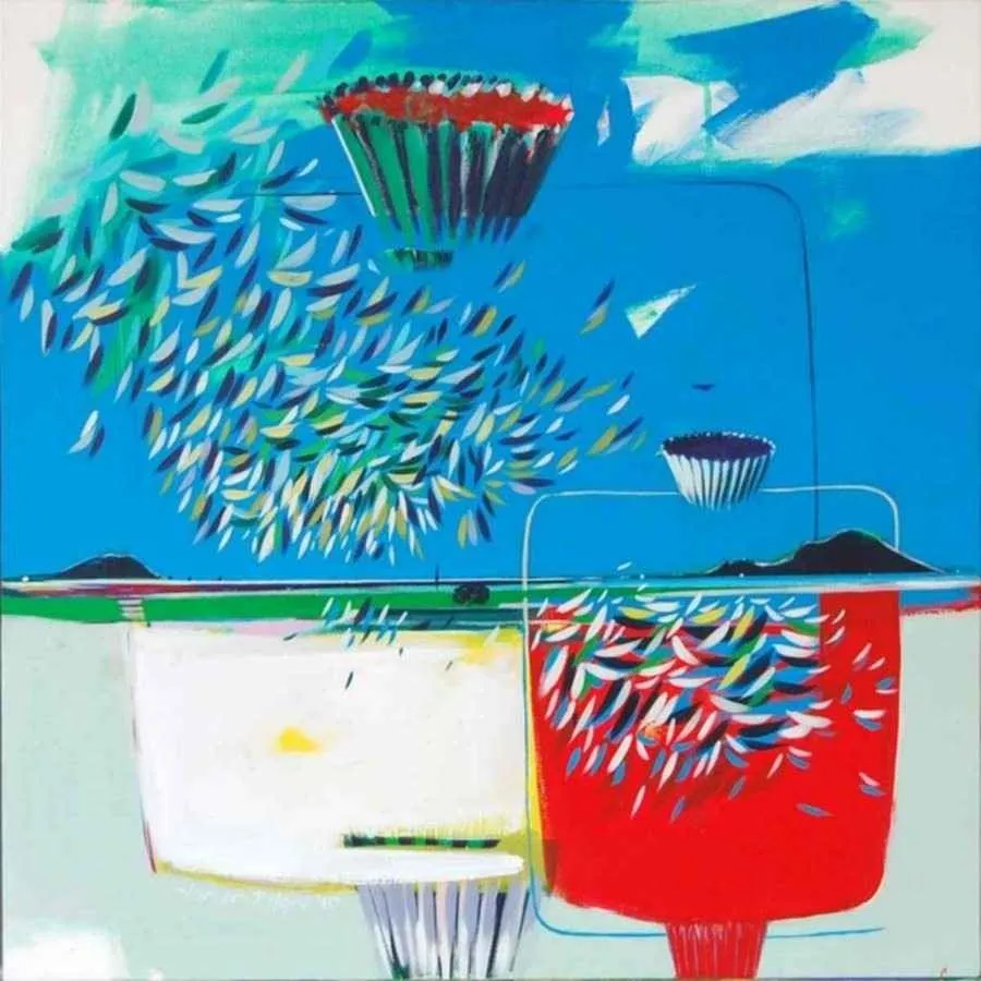 "isimsiz" eseri TAMER BİLGİÇ tarafından 2010 yılında 70x70 cm ölçülerinde Tuval üzeri akrilik boya tekniği ile yapılmıştır.