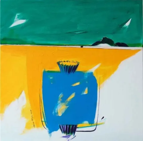 "isimsiz" eseri TAMER BİLGİÇ tarafından 2010 yılında 70x70 cm ölçülerinde Tuval üzeri akrilik boya tekniği ile yapılmıştır.
