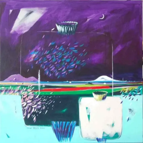 TAMER BİLGİÇ — “isimsiz”, 2010 "isimsiz" eseri TAMER BİLGİÇ tarafından 2010 yılında 70x70 cm ölçülerinde Tuval üzeri akrilik boya tekniği ile yapılmıştır.