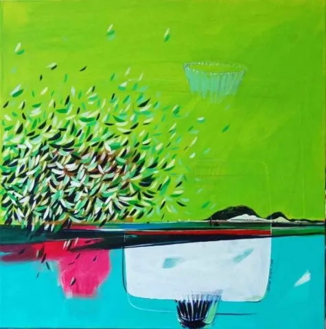 TAMER BİLGİÇ — “isimsiz”, 2010 "isimsiz" eseri TAMER BİLGİÇ tarafından 2010 yılında 70x70 cm ölçülerinde Tuval üzeri akrilik boya tekniği ile yapılmıştır.