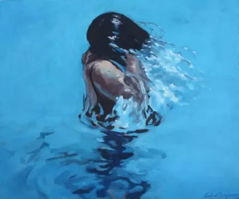 "Ucuz güzellik" eseri ZUHAL BAYSAR tarafından 2010 yılında 50x60 cm ölçülerinde Tuval üzeri yağlı boya tekniği ile yapılmıştır.