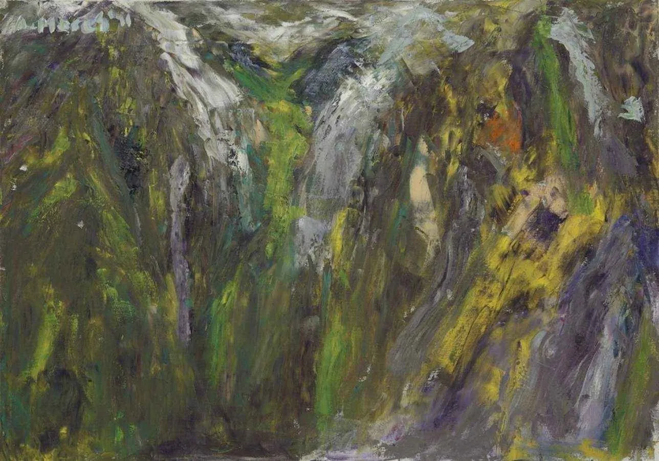 "Dağda Gece" eseri AHMET MEREY tarafından 2011 yılında 130x180 cm ölçülerinde Tuval üzeri yağlı boya tekniği ile yapılmıştır.