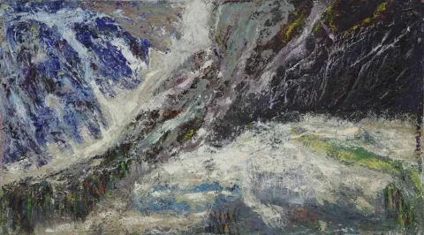 AHMET MEREY — “Kayan Dağ”, 2011 "Kayan Dağ" eseri AHMET MEREY tarafından 2011 yılında 100x180 cm ölçülerinde Tuval üzeri yağlı boya tekniği ile yapılmıştır.