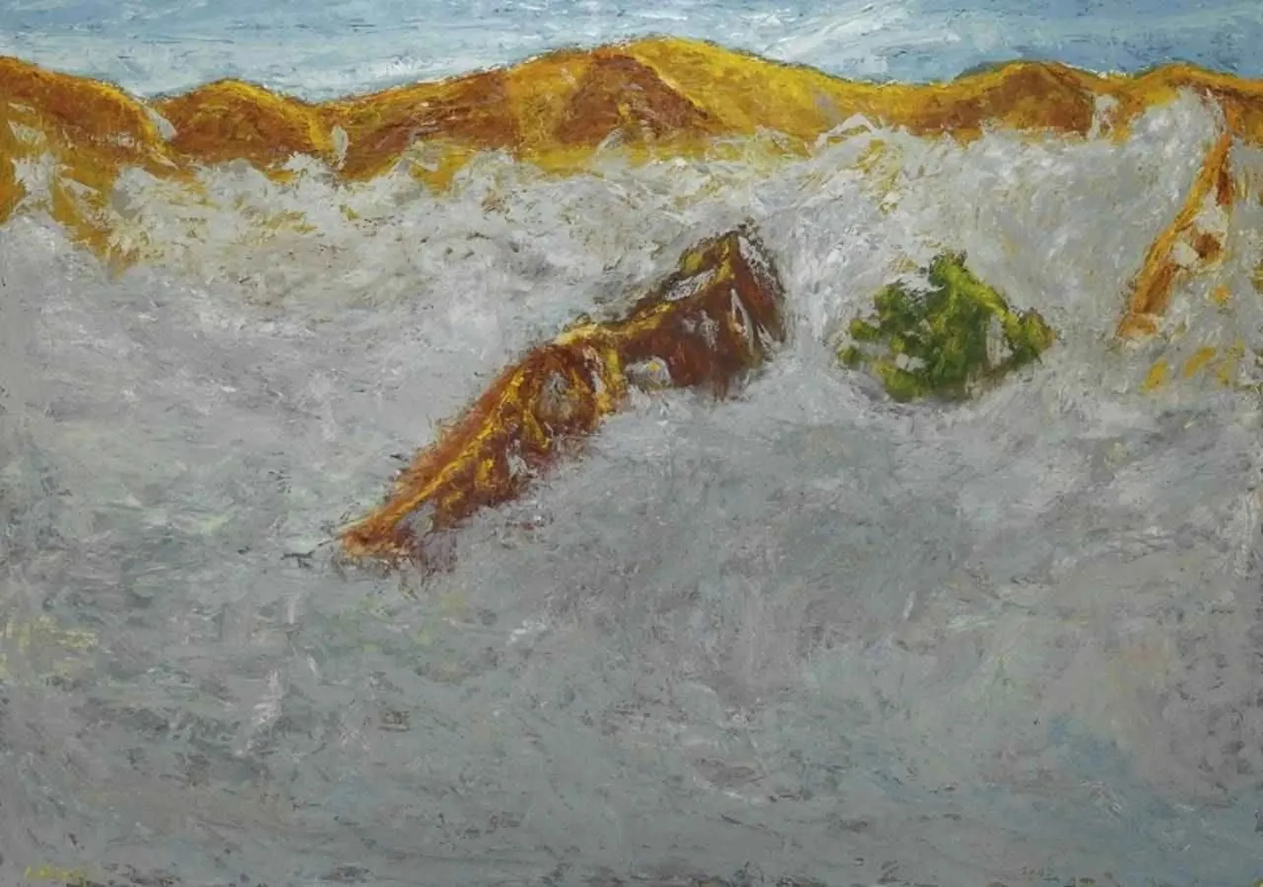 "Kaybolmuş Dağlar" eseri AHMET MEREY tarafından 2011 yılında 170x240 cm ölçülerinde Tuval üzeri yağlı boya tekniği ile yapılmıştır.