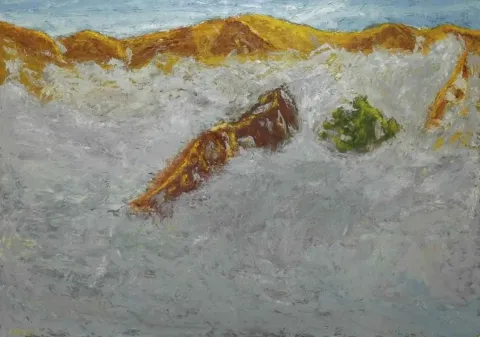AHMET MEREY — “Kaybolmuş Dağlar”, 2011 "Kaybolmuş Dağlar" eseri AHMET MEREY tarafından 2011 yılında 170x240 cm ölçülerinde Tuval üzeri yağlı boya tekniği ile yapılmıştır.