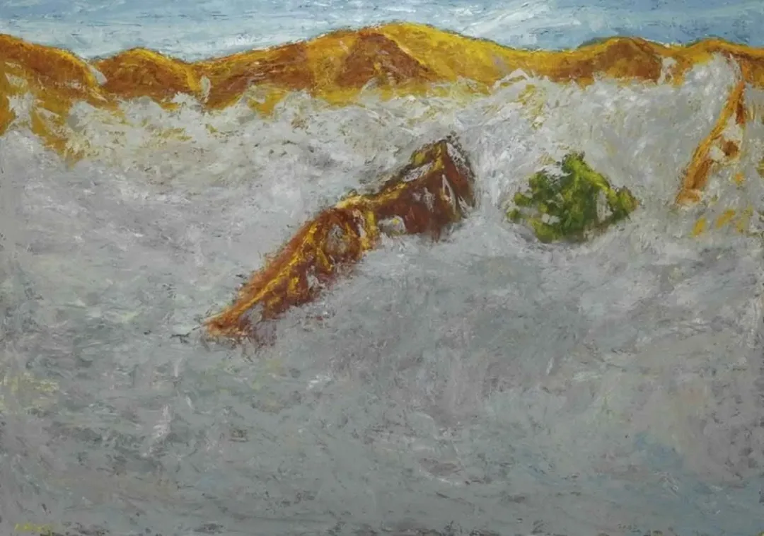 "Kaybolmuş Dağlar" eseri AHMET MEREY tarafından 2011 yılında 170x240 cm ölçülerinde Tuval üzeri yağlı boya tekniği ile yapılmıştır.