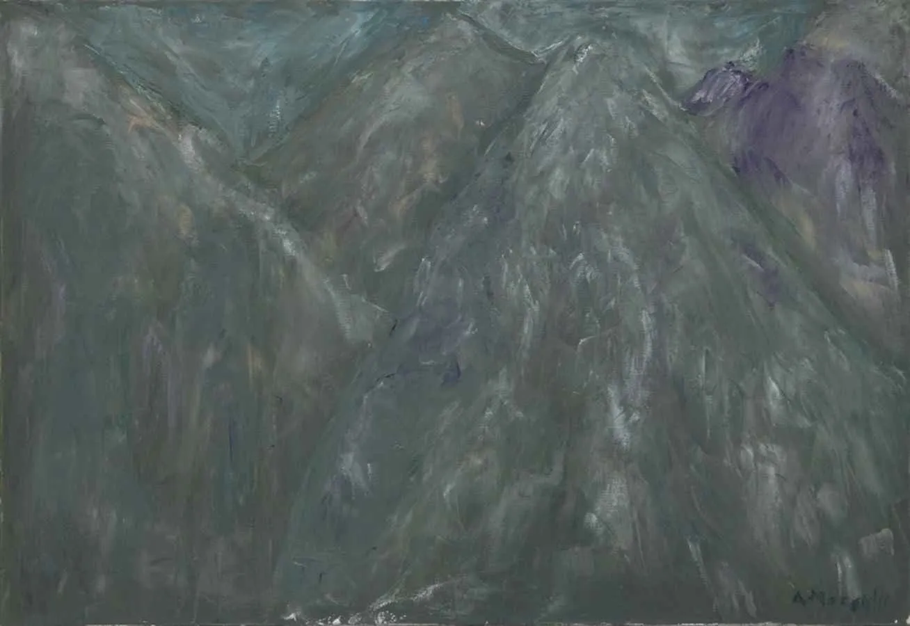"Orada Bir Köy Var" eseri AHMET MEREY tarafından 2011 yılında 120x240 cm ölçülerinde Tuval üzeri yağlı boya tekniği ile yapılmıştır.