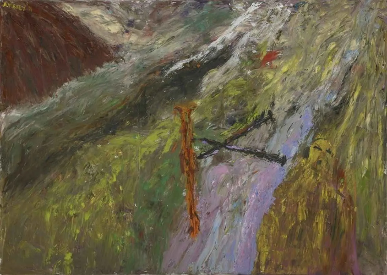 "Unutkan Kayakçı" eseri AHMET MEREY tarafından 2011 yılında 130x180 cm ölçülerinde Tuval üzeri yağlı boya tekniği ile yapılmıştır.