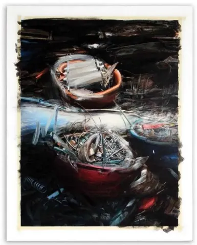 "asılı kalmak" eseri ALİ RAŞİT KARAKILIÇ tarafından 2008 yılında 162x128 cm ölçülerinde Tuval üzeri akrilik boya tekniği ile yapılmıştır.