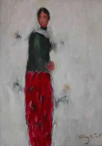 "isimsiz" eseri CENGİZ SAVAŞ tarafından 2011 yılında 35x25 cm ölçülerinde Tuval üzeri yağlı boya tekniği ile yapılmıştır.