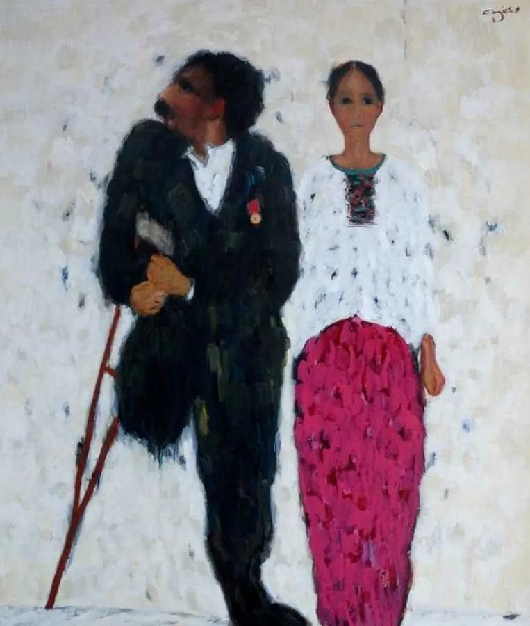 "Mırıldanmalar" eseri CENGİZ SAVAŞ tarafından 2011 yılında 210x180 cm ölçülerinde Tuval üzeri yağlı boya tekniği ile yapılmıştır.