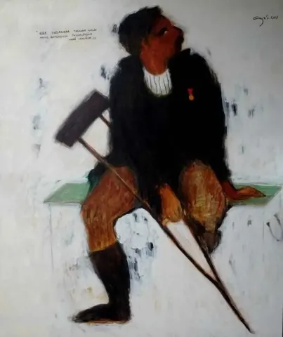 "isimsiz" eseri CENGİZ SAVAŞ tarafından 2009 yılında 190x160 cm ölçülerinde Tuval üzeri yağlı boya tekniği ile yapılmıştır.