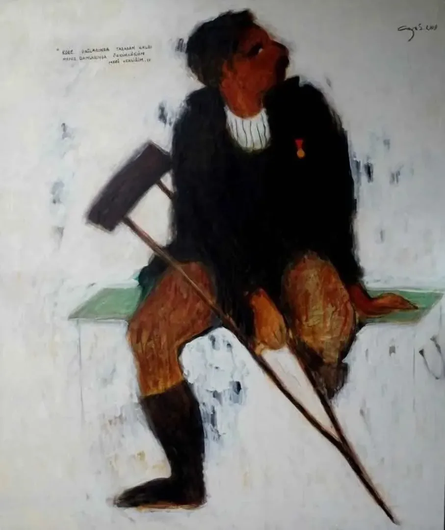 yakınlaştır "isimsiz" eseri CENGİZ SAVAŞ tarafından 2009 yılında 190x160 cm ölçülerinde Tuval üzeri yağlı boya tekniği ile yapılmıştır.