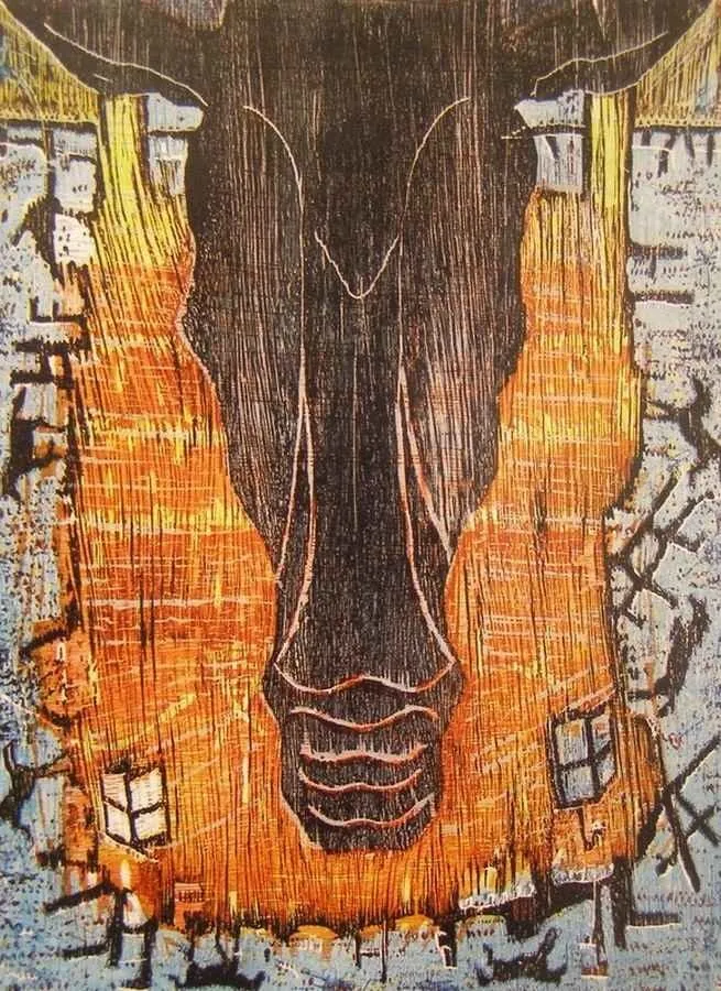 "Atlar Serisi" eseri HASAN KIRAN tarafından 2002 yılında 93x71 cm ölçülerinde Ağaç Baskı tekniği ile yapılmıştır.