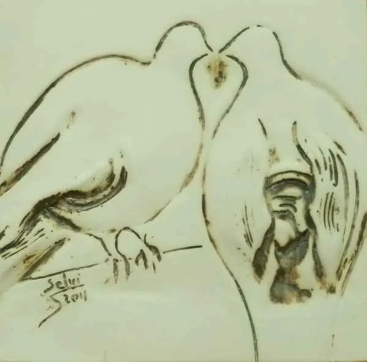 "isimsiz" eseri SELVİ İLHAN tarafından 20x20 cm ölçülerinde yapılmıştır.