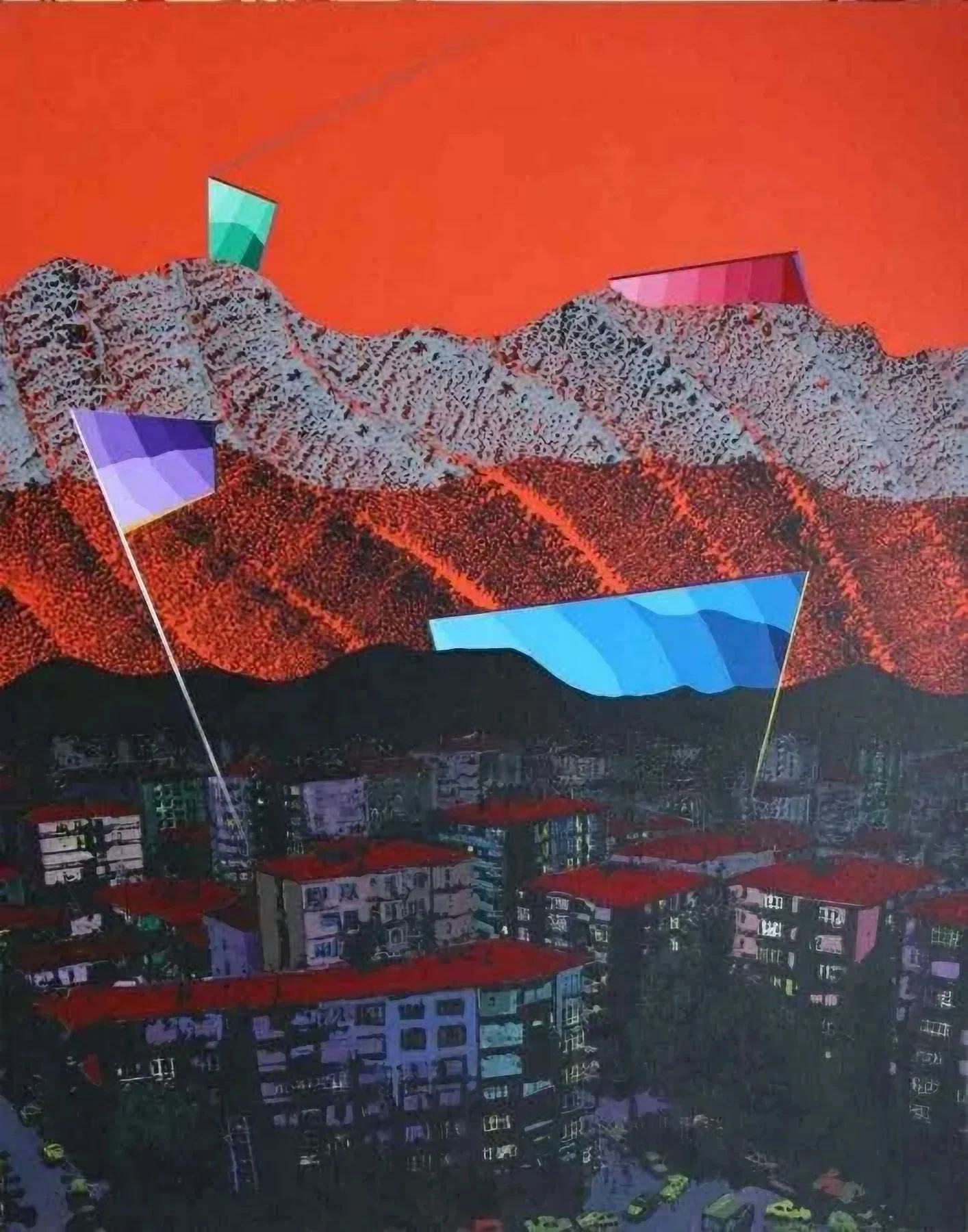 "isimsiz" eseri MEHMET ALİ DOĞAN tarafından 2011 yılında 140x110 cm ölçülerinde Tuval üzeri akrilik boya tekniği ile yapılmıştır.