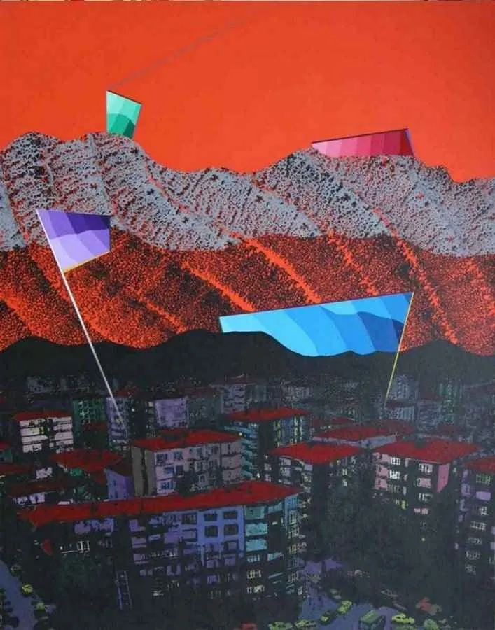 yakınlaştır "isimsiz" eseri MEHMET ALİ DOĞAN tarafından 2011 yılında 140x110 cm ölçülerinde Tuval üzeri akrilik boya tekniği ile yapılmıştır.