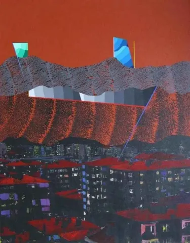 "isimsiz" eseri MEHMET ALİ DOĞAN tarafından 2011 yılında 140x110 cm ölçülerinde Tuval üzeri akrilik boya tekniği ile yapılmıştır.