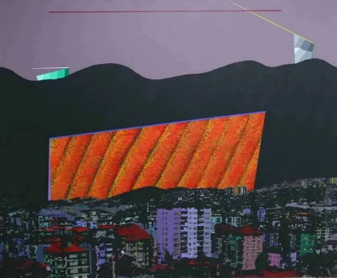 "isimsiz" eseri MEHMET ALİ DOĞAN tarafından 2011 yılında 100x120 cm ölçülerinde Tuval üzeri akrilik boya tekniği ile yapılmıştır.