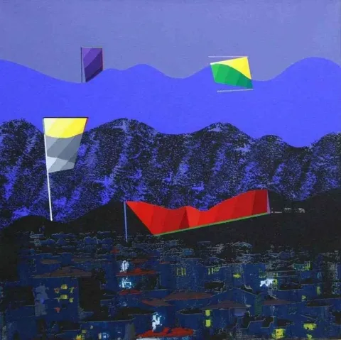 "isimsiz" eseri MEHMET ALİ DOĞAN tarafından 2011 yılında 65x65 cm ölçülerinde Tuval üzeri akrilik boya tekniği ile yapılmıştır.