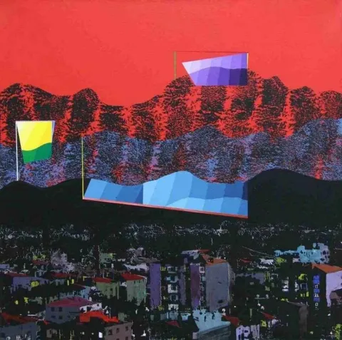 "isimsiz" eseri MEHMET ALİ DOĞAN tarafından 2011 yılında 65x65 cm ölçülerinde Tuval üzeri akrilik boya tekniği ile yapılmıştır.