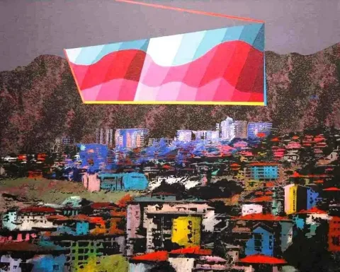 "isimsiz" eseri MEHMET ALİ DOĞAN tarafından 2010 yılında 65x80 cm ölçülerinde Tuval üzeri akrilik boya tekniği ile yapılmıştır.