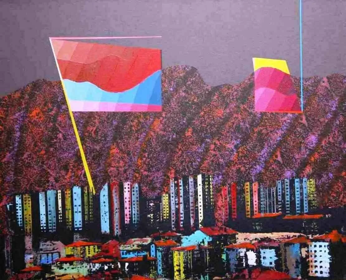 "isimsiz" eseri MEHMET ALİ DOĞAN tarafından 2010 yılında 65x80 cm ölçülerinde Tuval üzeri akrilik boya tekniği ile yapılmıştır.