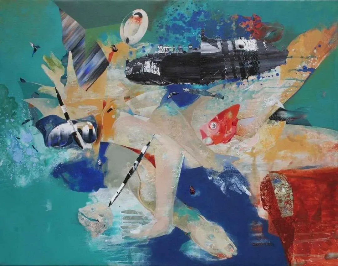 "isimsiz" eseri SEMİH KAPLAN tarafından 2011 yılında 113x145 cm ölçülerinde Tuval üzeri akrilik boya tekniği ile yapılmıştır.