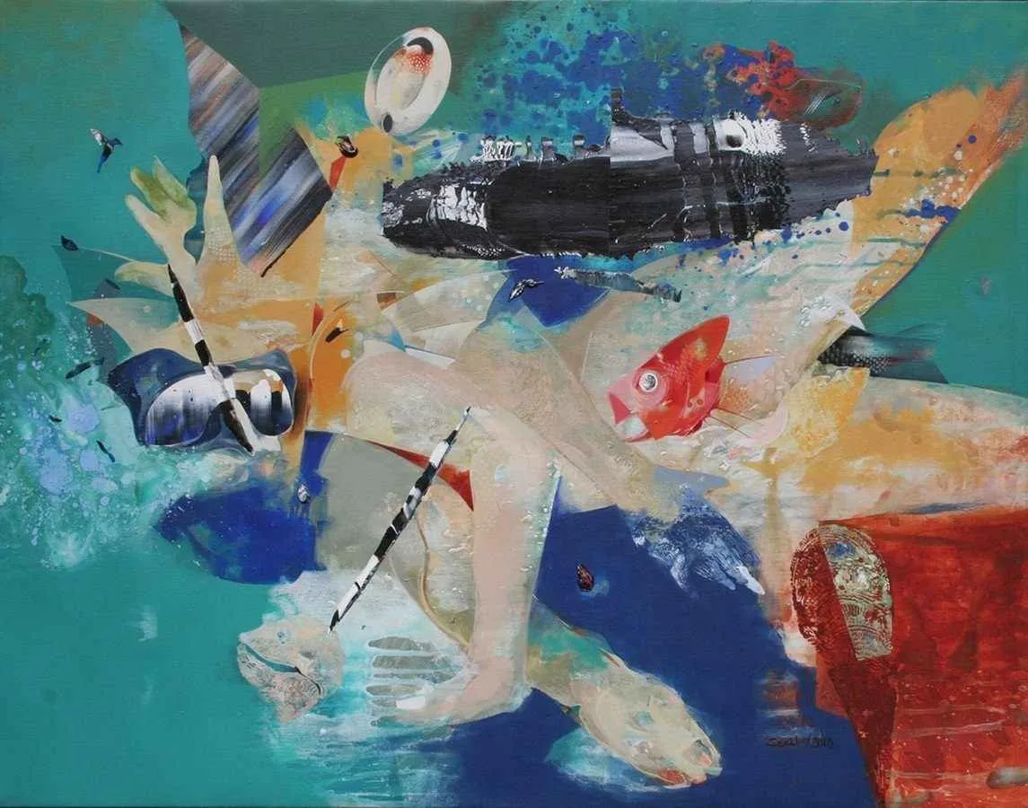 "isimsiz" eseri SEMİH KAPLAN tarafından 2011 yılında 113x145 cm ölçülerinde Tuval üzeri akrilik boya tekniği ile yapılmıştır.