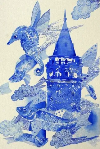 "isimsiz" eseri SEMİH KAPLAN tarafından 2011 yılında 56x40 cm ölçülerinde Kağıt üzeri sulu boya tekniği ile yapılmıştır.