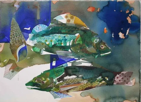 SEMİH KAPLAN — “Pinalı Kabuklu”, 2011 "Pinalı Kabuklu" eseri SEMİH KAPLAN tarafından 2011 yılında 56x76 cm ölçülerinde Kağıt üzeri sulu boya tekniği ile yapılmıştır.