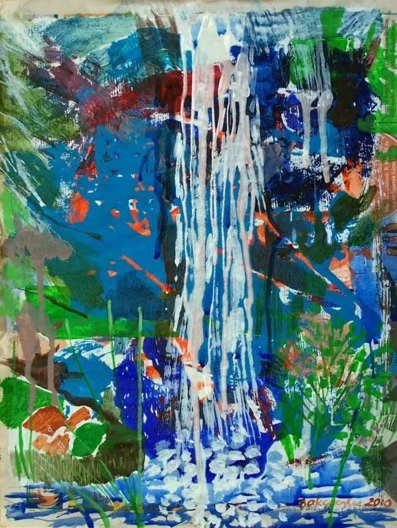 "Şelale" eseri ZELİHA AKÇAOĞLU tarafından 2011 yılında 41x30 cm ölçülerinde Kağıt üzeri akrilik boya tekniği ile yapılmıştır.