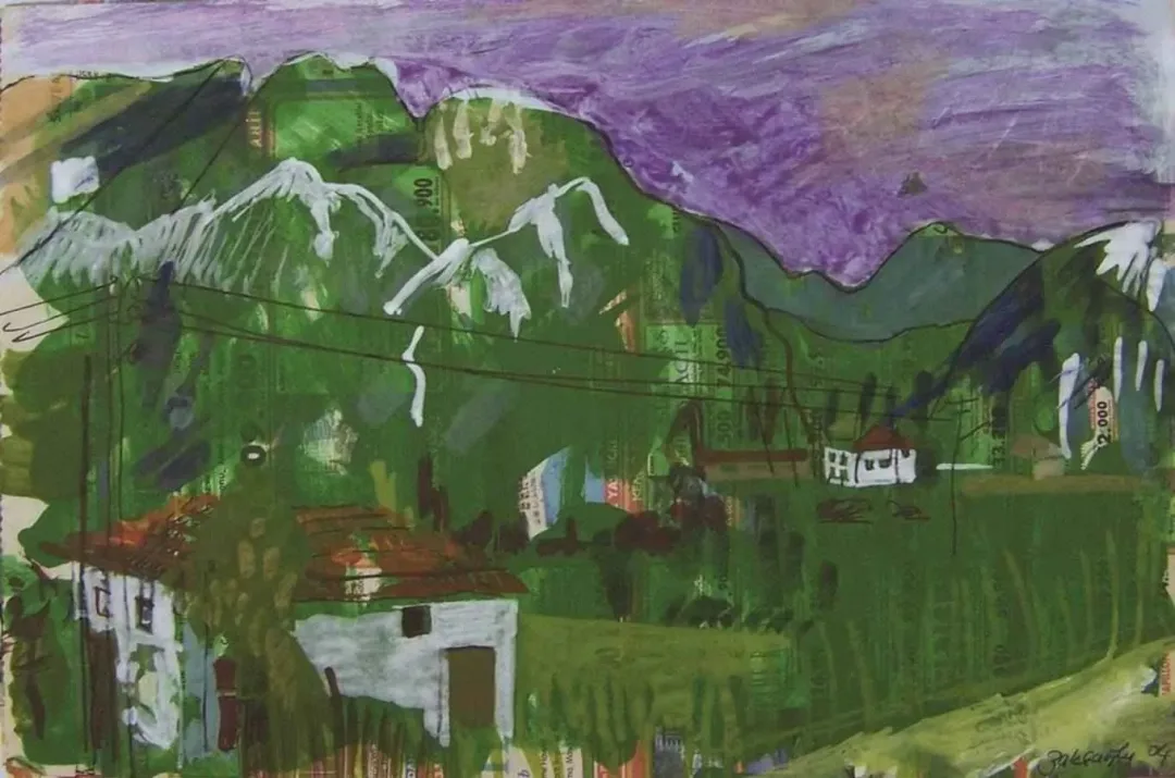 yakınlaştır "Köy manzarası" eseri ZELİHA AKÇAOĞLU tarafından 2004 yılında 30x21 cm ölçülerinde Kağıt üzeri akrilik boya tekniği ile yapılmıştır.