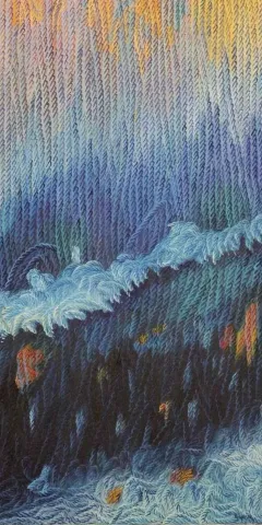 AHMET YEŞİL — “Mavi Üzerine Notlar-II”, 2011 "Mavi Üzerine Notlar-II" eseri AHMET YEŞİL tarafından 2011 yılında 120x60 cm ölçülerinde Tuval üzeri yağlı boya tekniği ile yapılmıştır.
