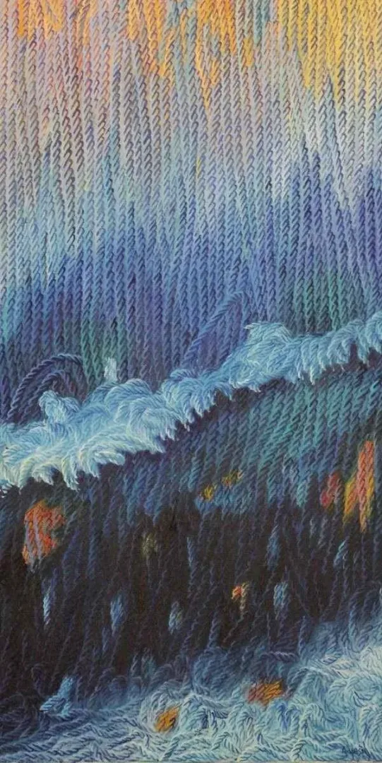 yakınlaştır "Mavi Üzerine Notlar-II" eseri AHMET YEŞİL tarafından 2011 yılında 120x60 cm ölçülerinde Tuval üzeri yağlı boya tekniği ile yapılmıştır.