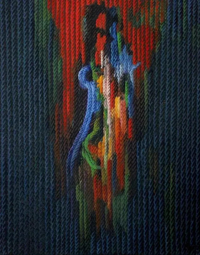 yakınlaştır "Yaşam Üzerine Notlar-xII" eseri AHMET YEŞİL tarafından 2011 yılında 81x65 cm ölçülerinde Tuval üzeri yağlı boya tekniği ile yapılmıştır.