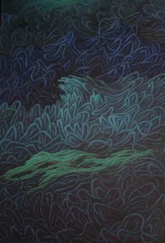 "Yaşam Üzerine Notlar-Ix" eseri AHMET YEŞİL tarafından 2012 yılında 150x100 cm ölçülerinde Tuval üzeri yağlı boya tekniği ile yapılmıştır.