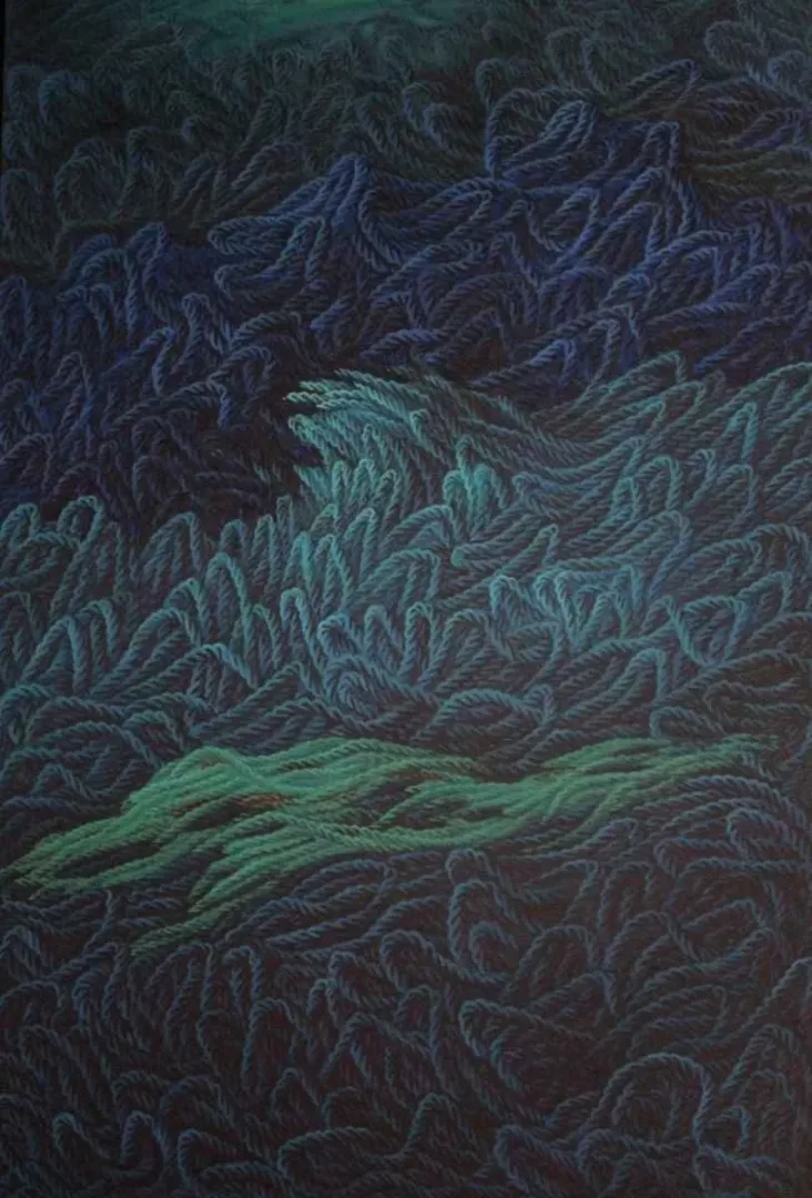 "Yaşam Üzerine Notlar-Ix" eseri AHMET YEŞİL tarafından 2012 yılında 150x100 cm ölçülerinde Tuval üzeri yağlı boya tekniği ile yapılmıştır.