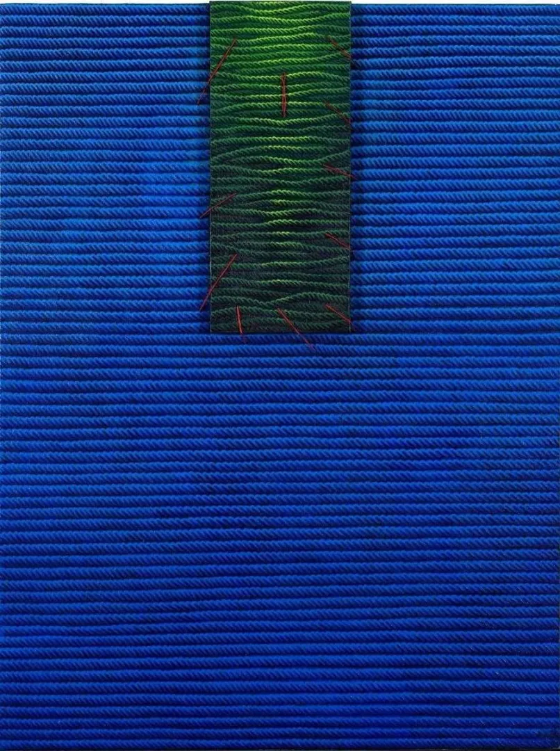 yakınlaştır "Bul(uç)ma-IV" eseri AHMET YEŞİL tarafından 2007 yılında 160x120 cm ölçülerinde Tuval üzeri yağlı boya tekniği ile yapılmıştır.