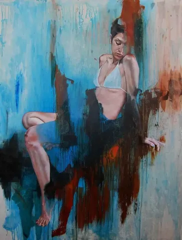 "isimsiz" eseri AHMET KOLBURAN tarafından 2012 yılında 150x126 cm ölçülerinde Tuval üzeri yağlı boya tekniği ile yapılmıştır.