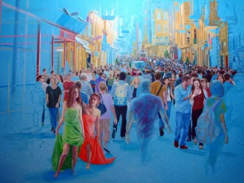 ZAFER MALKOÇ — “isimsiz”, 2012 "isimsiz" eseri ZAFER MALKOÇ tarafından 2012 yılında 146x180 cm ölçülerinde Tuval üzeri yağlı boya tekniği ile yapılmıştır.
