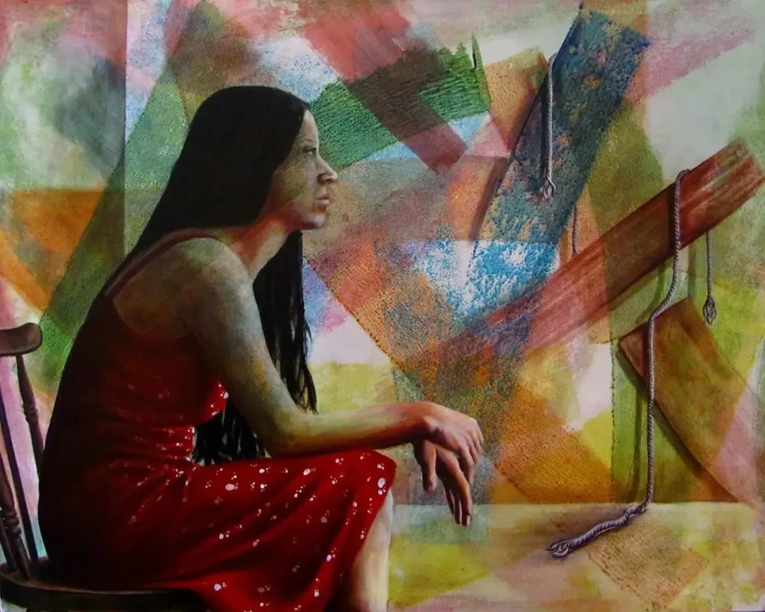 "İpin Ucu Kaçar II" eseri BANU KAYNAK tarafından 2012 yılında 80x100 cm ölçülerinde Tuval üzeri akrilik boya tekniği ile yapılmıştır.