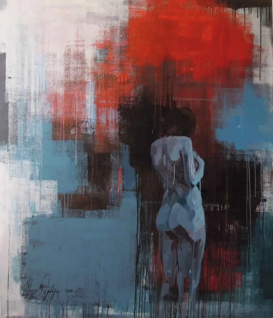 "isimsiz" eseri DUYGU AYDOĞAN tarafından 2012 yılında 120x140 cm ölçülerinde Tuval üzeri akrilik boya tekniği ile yapılmıştır.