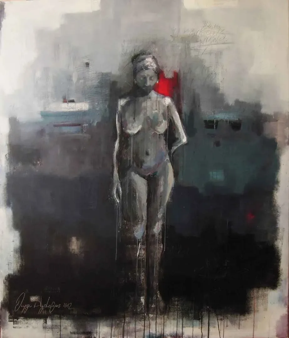 "isimsiz" eseri DUYGU AYDOĞAN tarafından 2012 yılında 120x140 cm ölçülerinde Tuval üzeri akrilik boya tekniği ile yapılmıştır.