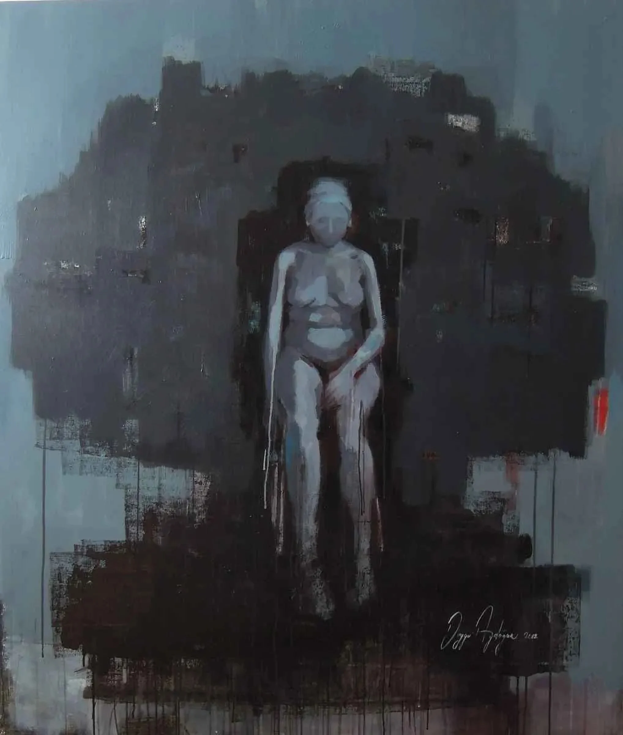 "isimsiz" eseri DUYGU AYDOĞAN tarafından 2012 yılında 120x140 cm ölçülerinde Tuval üzeri akrilik boya tekniği ile yapılmıştır.