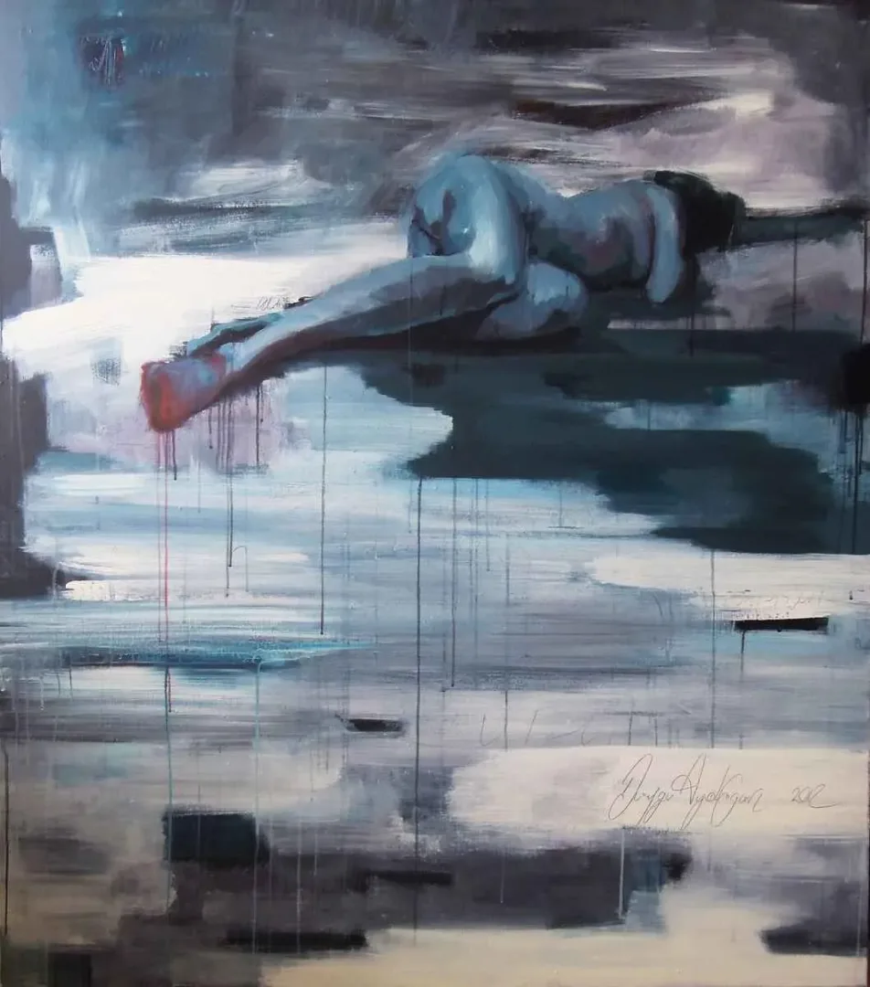 "isimsiz" eseri DUYGU AYDOĞAN tarafından 2012 yılında 120x140 cm ölçülerinde Tuval üzeri akrilik boya tekniği ile yapılmıştır.