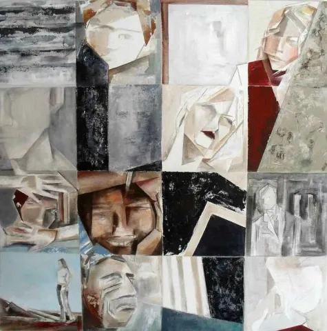"isimsiz" eseri EVREN TEMEL tarafından 2011 yılında 100x100 cm ölçülerinde Tuval üzeri yağlı boya tekniği ile yapılmıştır.